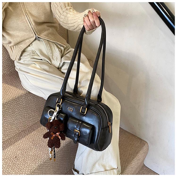 

Women s Retro Rice Brown Pillow Bag - Spring/Summer 2025 Handheld & Shoulder Bag for Work & Commute Without Pendant