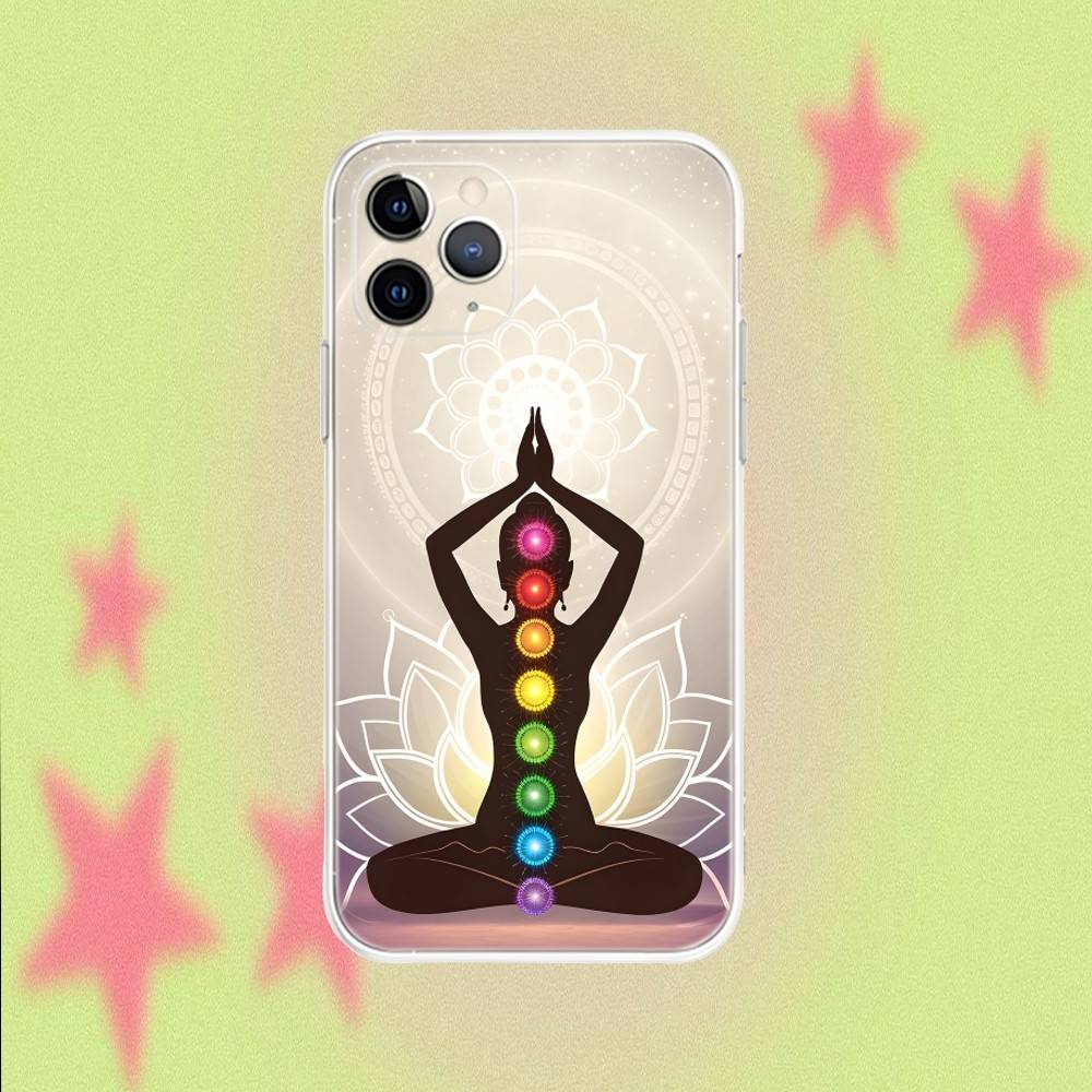 

Mandala Chakra Yoga Transparent Non-Slip Phone Case For iPhone 17,16,15,14,13,12,11,Air,X,XR,Pro,Max,Plus iPhone16promax