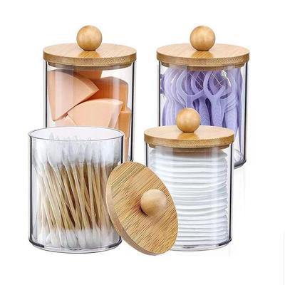 Acrylic Portable Cotton Swab and Pad Organizer