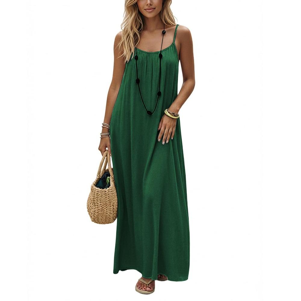 Comfortable Women's Crepe Maxi Dress Summer Long Dress for Beach Vacation