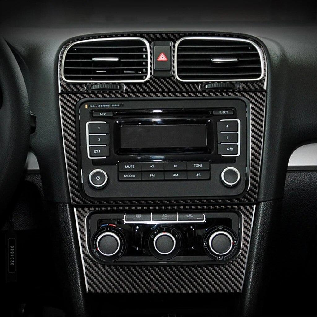Samolepka 3PCS Auto Center Air Outlet Output Samolepka pro VW Golf 6 R MK6 2008-2012 Carbon Fiber Central Control Air Outlet Sticker