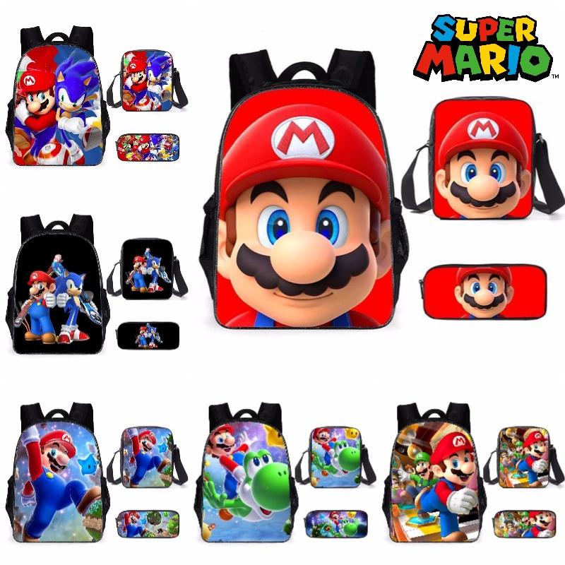 Mario-Themen-Cartoon-Schulranzen für Schüler Oxford-Stoffmaterial Wasserabweisend und Langlebig Mehrere Stile Verfügbar