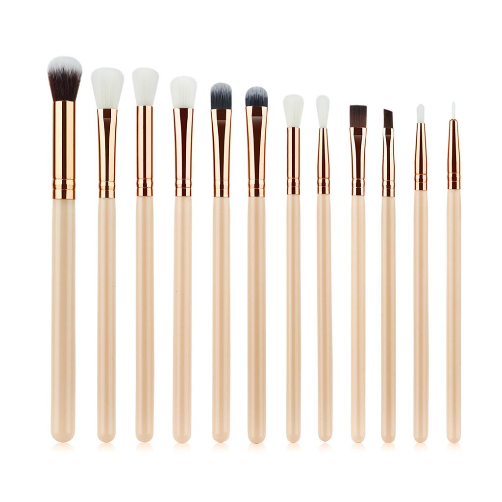 12 Makeup Brushes, Eye, Lip, Eyebrow Brush, Rose Gold Eye Makeup Brush Multi-functional Full Set of Makeup Brushes