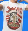 Vintage Cat Ramen T-Shirt: Funny Foodie Graphic Tee