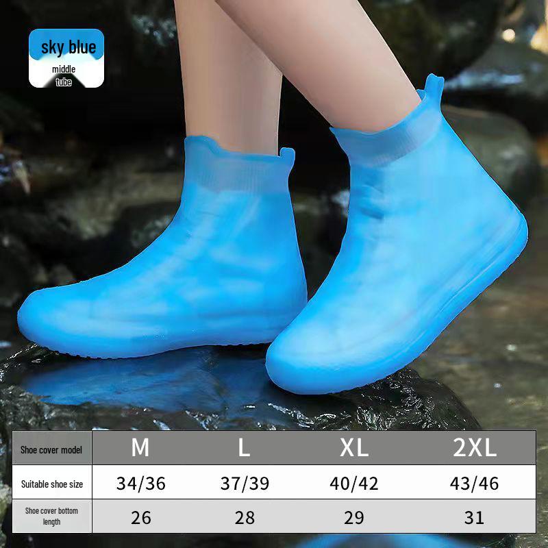 Waterproof Non-Slip Silicone Rain Shoe Covers for Men & Women - Thickened, Wear-Resistant, Mid-Calf Protection for Outdoor Use