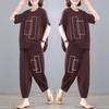 Tuta Taglie Forti Plus Size Abbigliamento Estivo da Donna Copri Pancia Largo e Sottile Casual Sportivo Stampa Tuta Due Pezzi