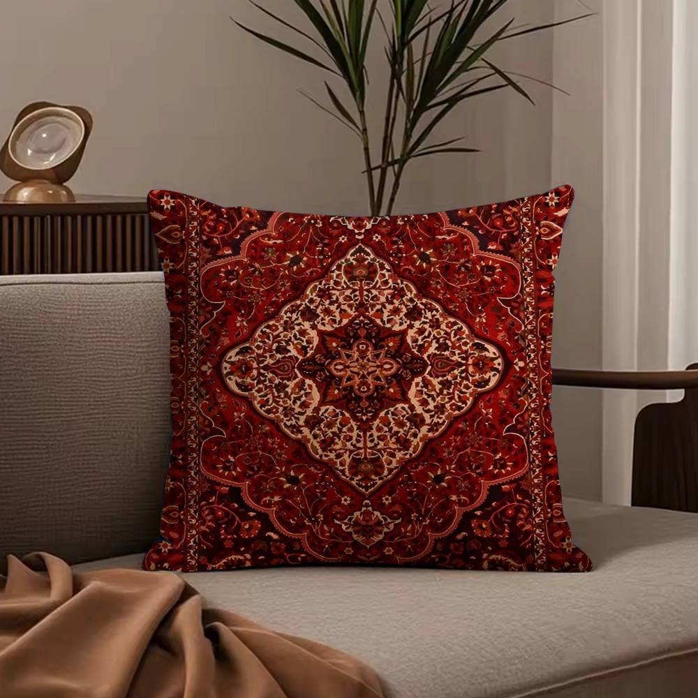 Turkish Kilim Navaho Vintage Pillow Case Anti-dustmite Pillowcase Invisible Zipper Silky Short Plush Sofa Cushion Cover