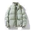Unisex Trendy Solid Color Stand Collar Down Jacket - Versatile Winter Outdoor Warmth