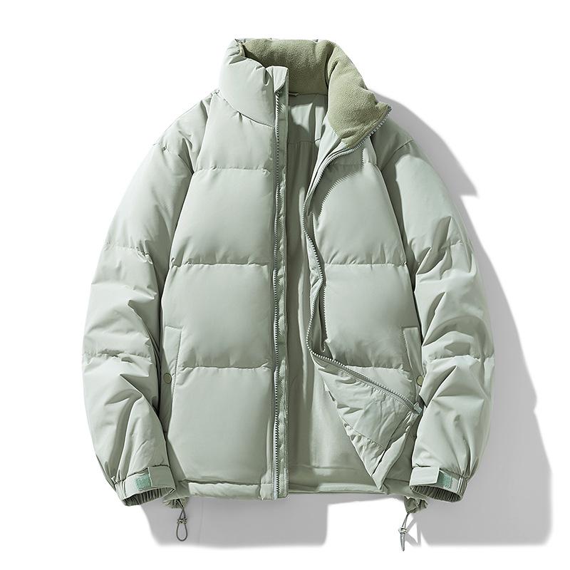 Unisex Trendy Solid Color Stand Collar Down Jacket - Versatile Winter Outdoor Warmth