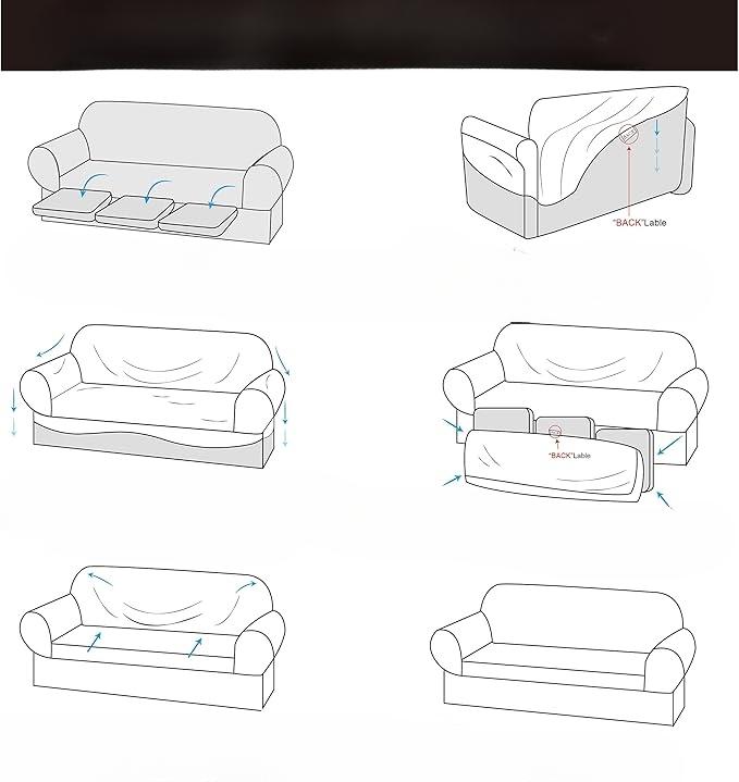 Elastic Two-piece Sofa Cover for the Tianshu Sofa, Stylish Brown