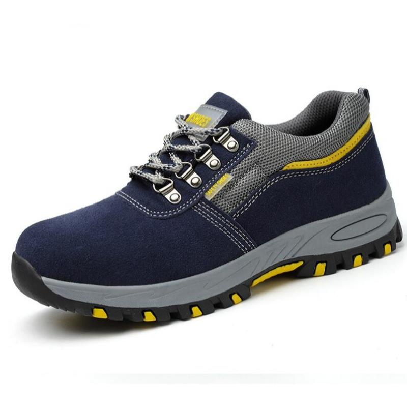 Mens Work leather Boot Safety Shoes Steel Toe Cap Puncture-Proof Work Sneakers Indestructible Work Shoes Men Shoes male kevlar