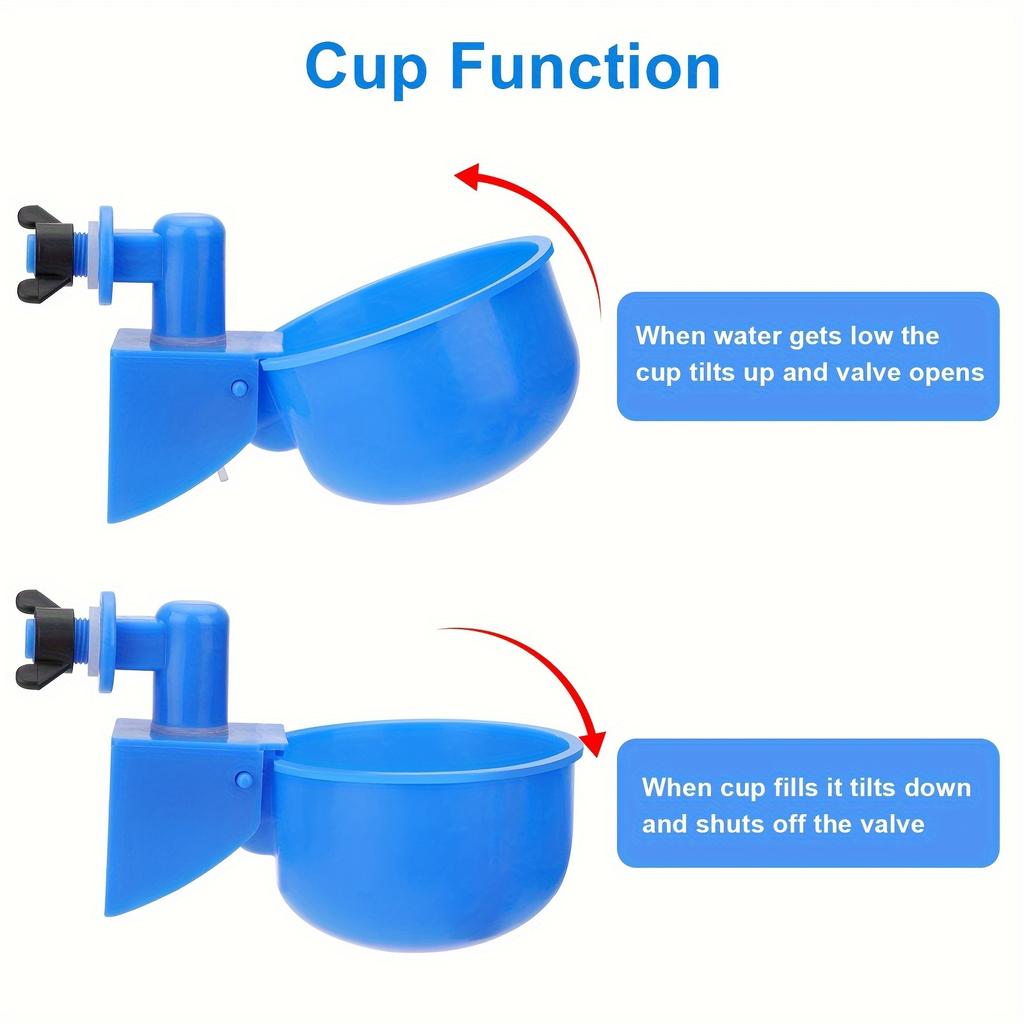 5Pcs Automatic Poultry Drinker Bowl Chicken Bird Water Cups Duck Drinking Machine Hanging Drinking Bowls Water Dispenser