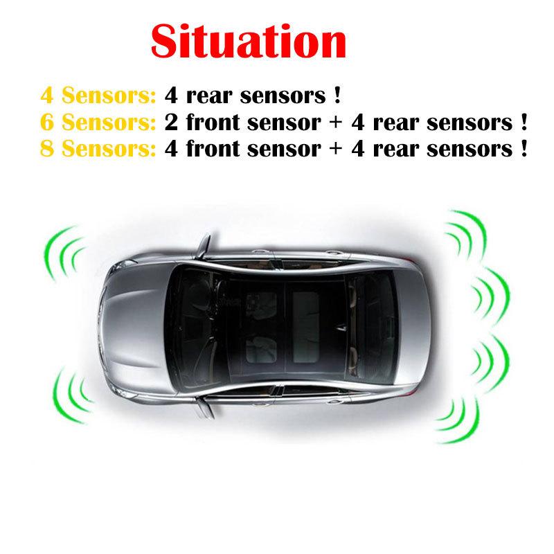 Multiple Radar Parking Sensor Kit Backlight Parktronic LED Display System Backup Monitor Detector Assistant