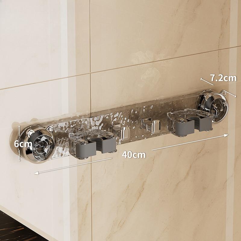 Suction Cup Mop Clamp, Household Wall-mounted No-hole Clip, Broom Hanging Rack, Movable Storage Rack, Bathroom Wall-mounted Rack