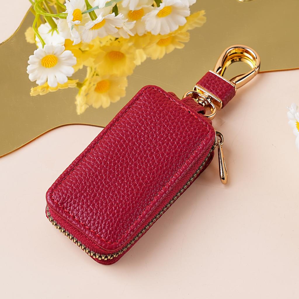 Fashion and Creative Zipper Car Key Case Women Men Compact and Mini Pu Car Key Holder Unisex Key Organizer Car Accessories