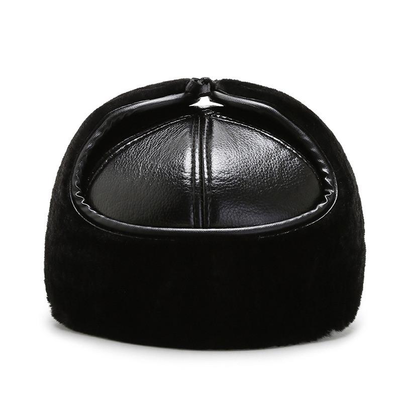 Beat Letter Warm Cap Pu Leather Outdoor Windproof Breathable Sun Protection