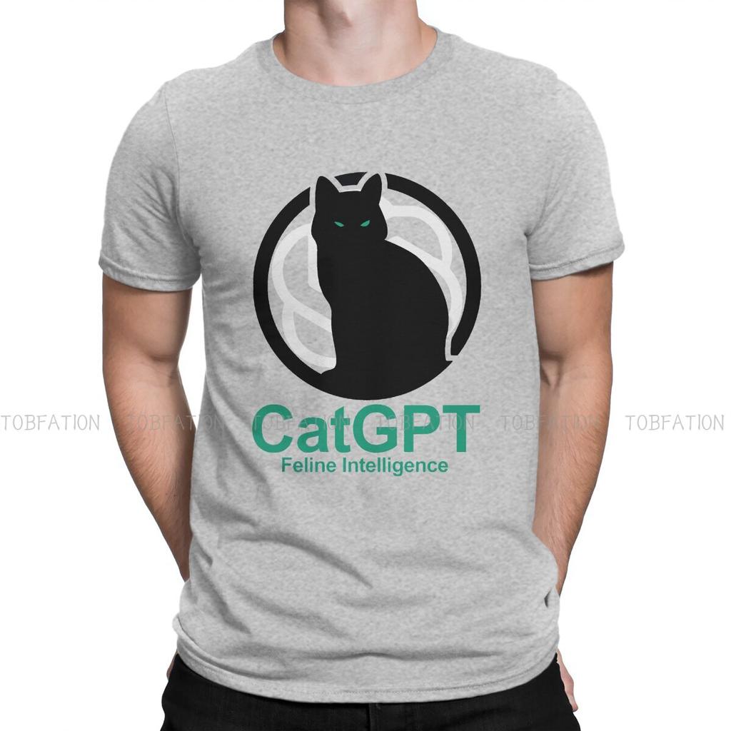 ChatGPT Man TShirt Feline Intelligence Individuality T Shirt 100 Cotton Original Streetwear New Trend