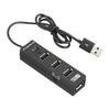 4-port USB Hub with Switch Black PC-SH4PP1-K