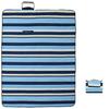 Foldable Picnic Blanket Blue and White Striped 200 X 150 Cm Velvet