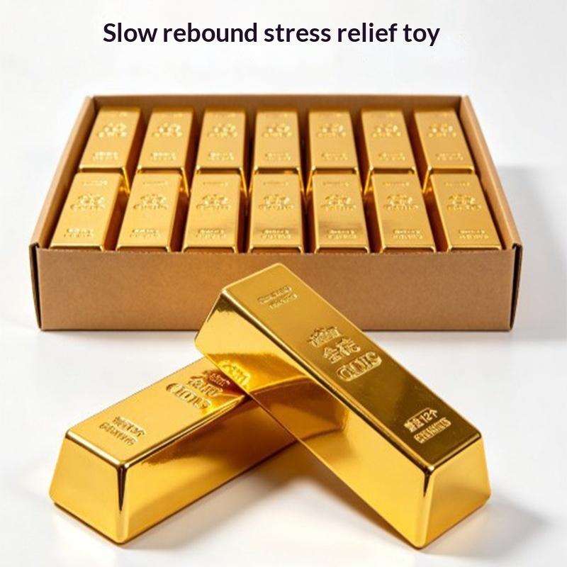 Simulate Gold Brick Squeeze Slow Rising Stress Relief Toy Realistic Gold Bar Anti-Anxiety Fidget Toy Party Favors