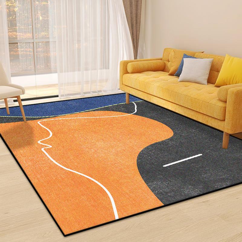 Geometric Style Living Room Rugs Decoration Bedroom Deluxe Anti Slip Floor Mats Large Area Carpet Rug Flannel Carpet Washable