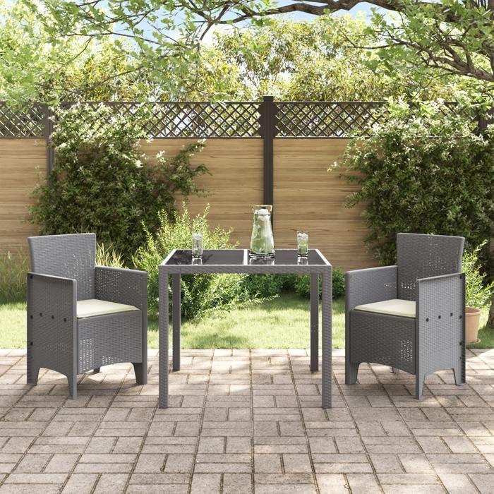 VidaXL Chaises de jardin avec coussins 2 pcs Gris clair Poly rotin 847467