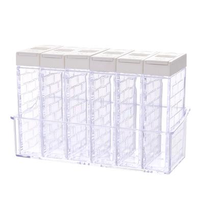 Condiment Storage Tank Transparent Two Way Opening Lid Spice Dispenser for Kitchen White