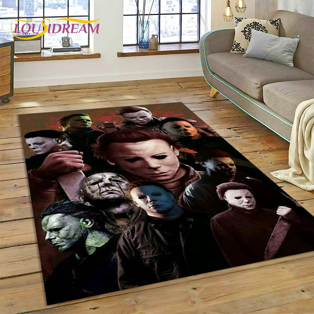 Postava z hororového filmu Chucky Pennywise Halloween Koberec do ložnice obývacího pokoje Dekorace na pohovku Doma Velká dekorativní podlahová rohož