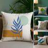 Abstrakte Einfache Geometrische Blatt Kissenhülle Seidig Elegant Komfort Sofa Bett Unsichtbarer Reißverschluss