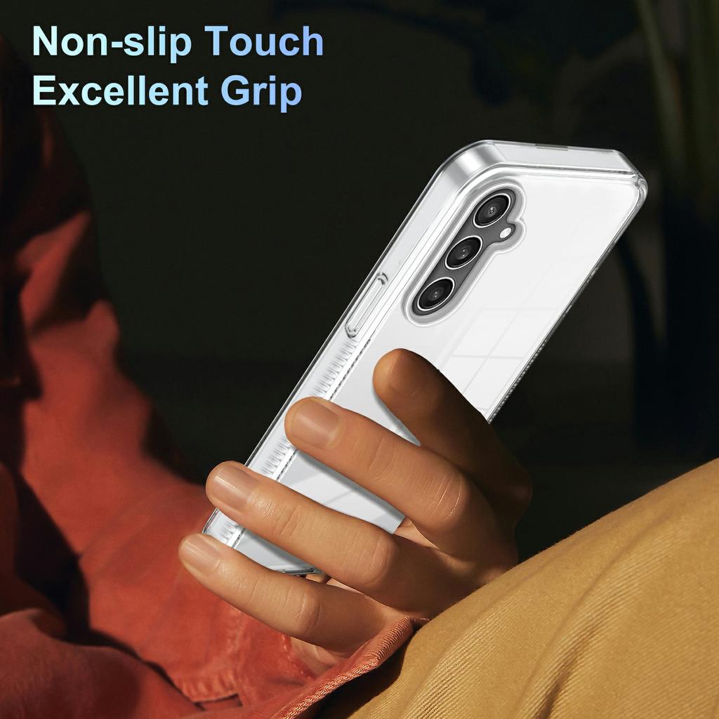 For Samsung Galaxy S24+ Clear Phone Case TPU PC Anti-Slip Drop-Proof Back Cover