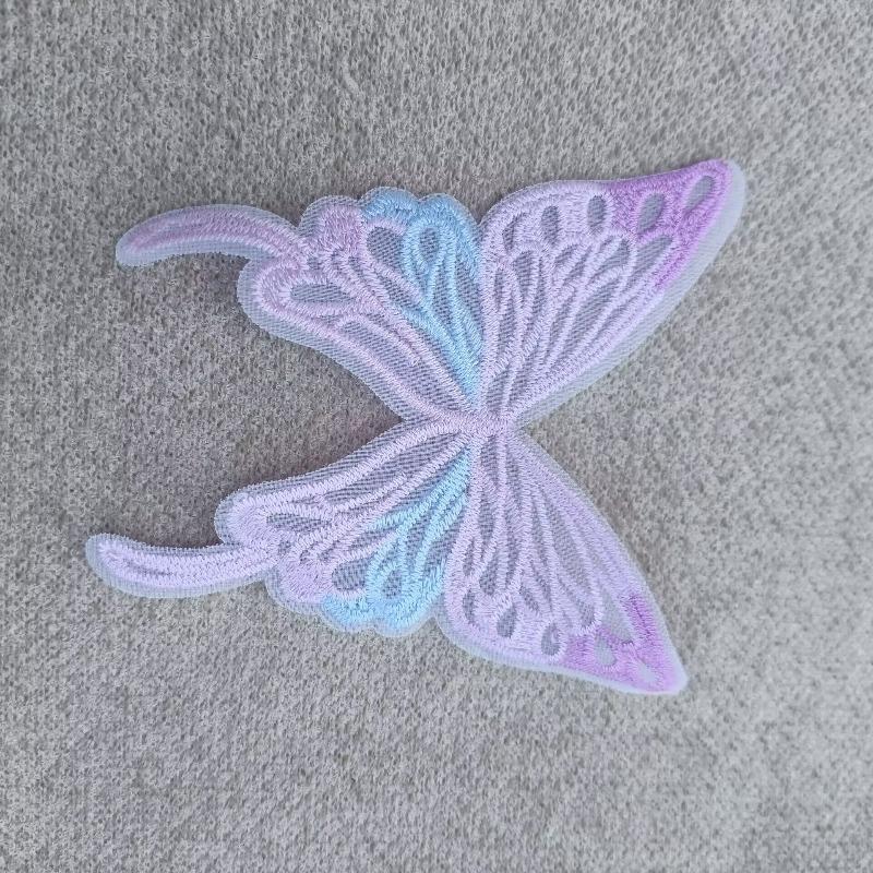 Hot-selling computer embroidery gradual change big butterfly wings hair accessories, hollow lace handmade DIY patch accessories