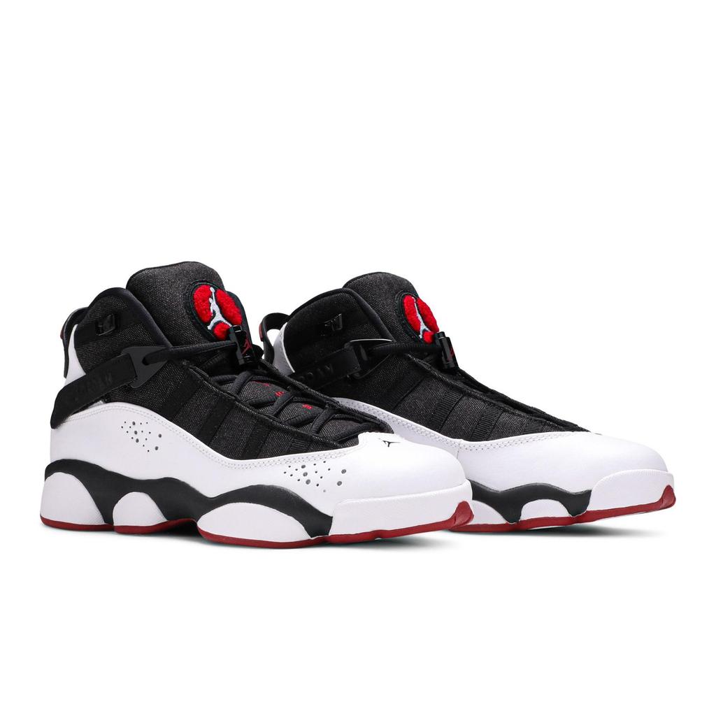 Air Jordan 6 Rings BG 'Black White Gym Red' (Unisex) Black / White-Gym Red-Black Kids' Basketball Shoes 323419 012