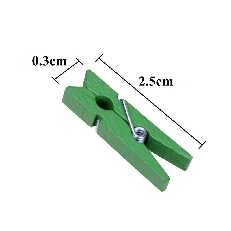 100PCS Small Mini Natural Colorful Wooden Photo Clothespin Craft Decoration DIY Memo Clips Pegs