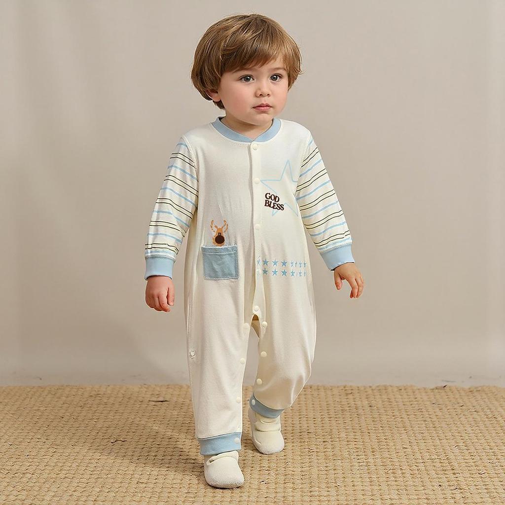 Tongtai Newborn Pure Cotton Baby Bodysuit - Spring/Autumn Jumpsuit Romper