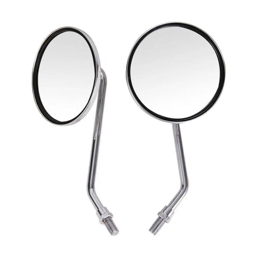 Motorcycle Rearview Mirror Universal 10mm Motorcycle Rearview Mirrors Scooter Chrome Round Side Mirror