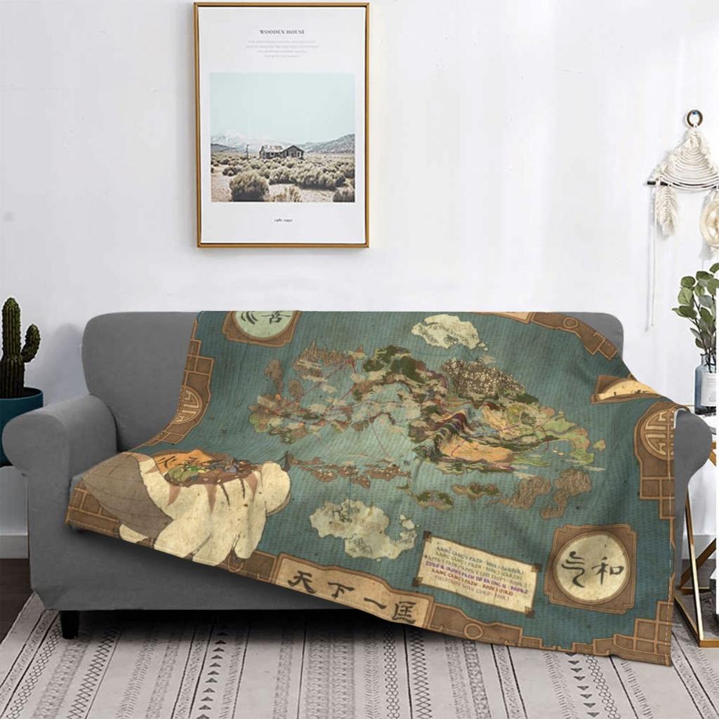 Avatar The Last Airbender Map Blankets anime tv show Flannel Funny Warm Throw Blankets for Home Autumn/Winter