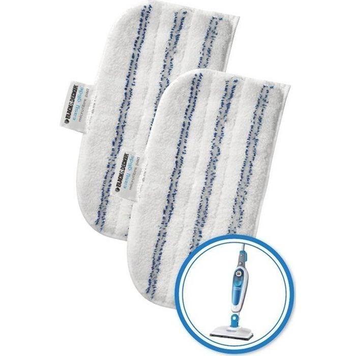 2 patins en microfibre black+decker - fsmp20-xj - pour balais vapeur - rectangulaires