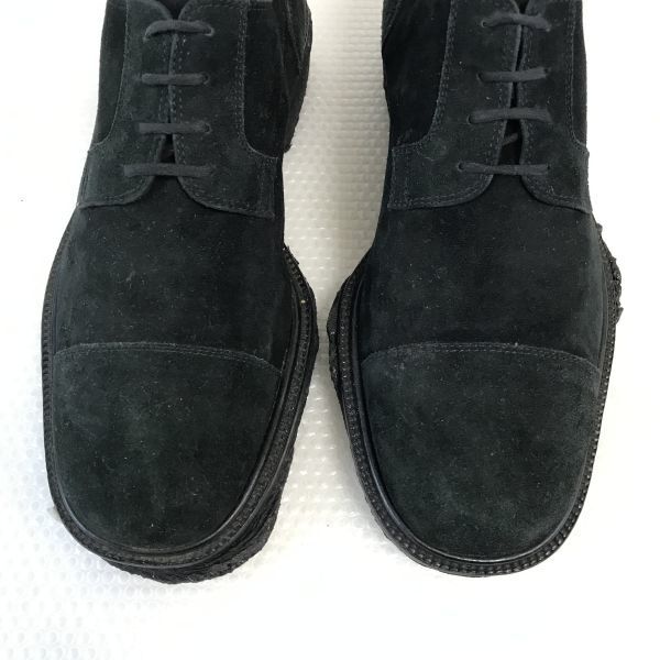 LARIO Crepe Sole Suede Leather Desert Boots [Italy/7/25.5-26.0/Black] Dress Shoes(USED)