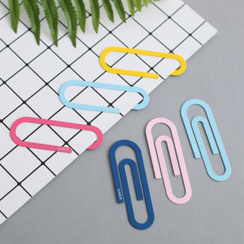 2pcs/pack Cute Colorful Small Large Metal Paper Clip Bookmark Kawaii Stationery Paperclips Planner Clips Office School Supplies