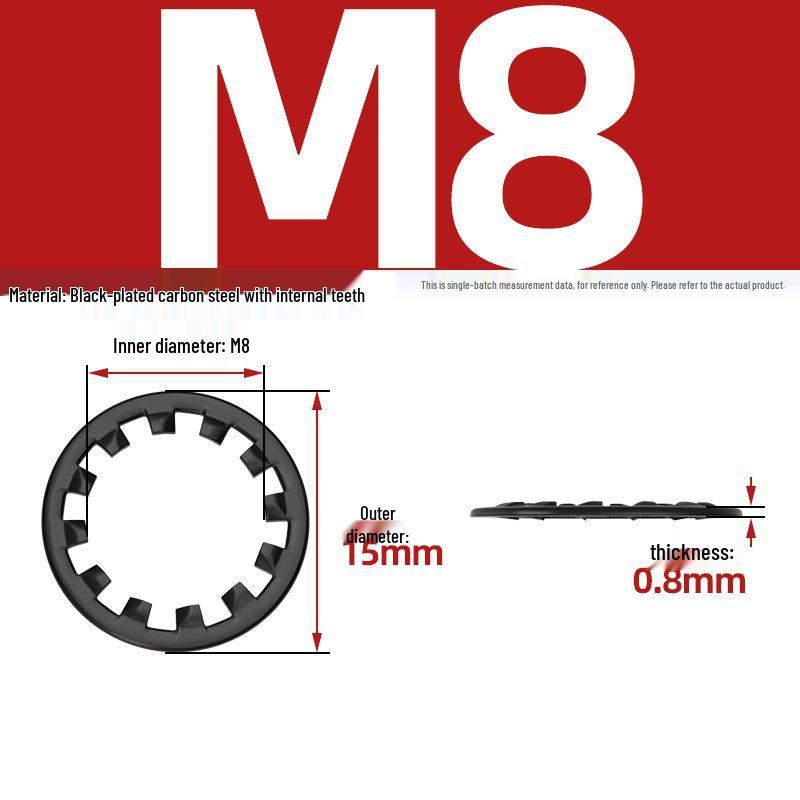 Carbon Steel Zinc-Plated Lock Washer with Inner and Outer Teeth