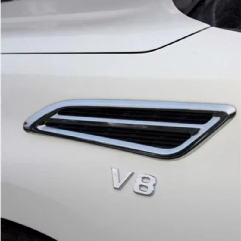 Metal Car Sticker V8 Rear Emblem Badge Decals Tail Trunk Sticker