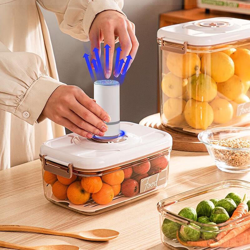 Guanzhuojia 2,1 л Электрическая вакуумная банка для хранения продуктов из нержавеющей стали