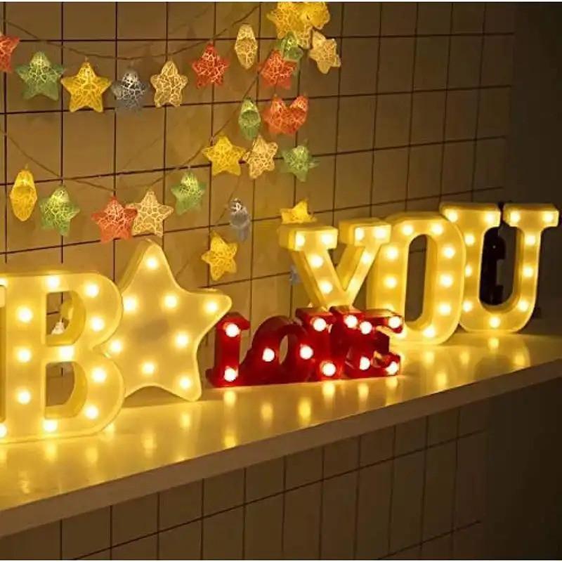 LED 21cm Warm Light Alphabet 0-9 Letters for Wedding Party Home Decor