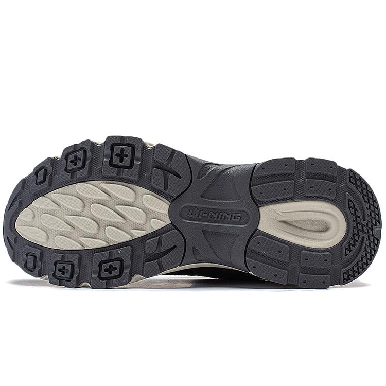 Li Ning Beicheng Cushioning Slip Resistant Abrasion Resistant Support Low top Chunky Sneakers Men's Black Gray AGCT425-3