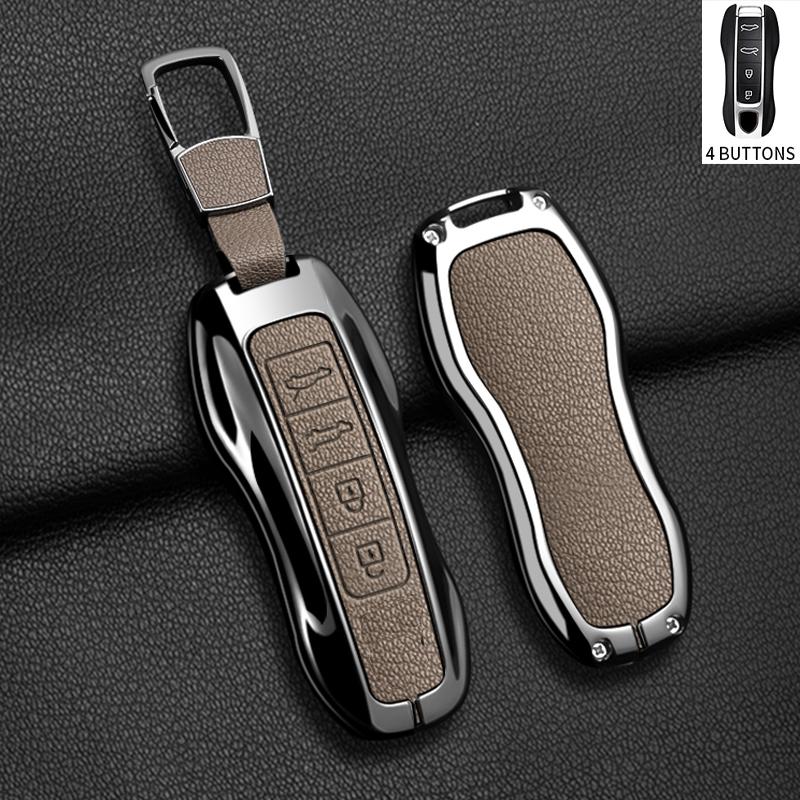 Zinc Alloy Car Key Case Cover Shell Fob For Porsche Panamera Spyder Carrera Macan Cayman Cayenne 911 970 981 991 Car Keychains