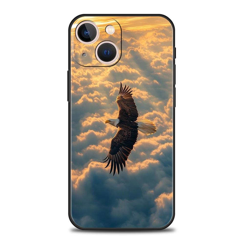 Eagle Phone Case For iPhone 17 16 15 Pro Max 11 12 13 14 7 8 Plus SE 2020 X XR XS Cover Soft Black