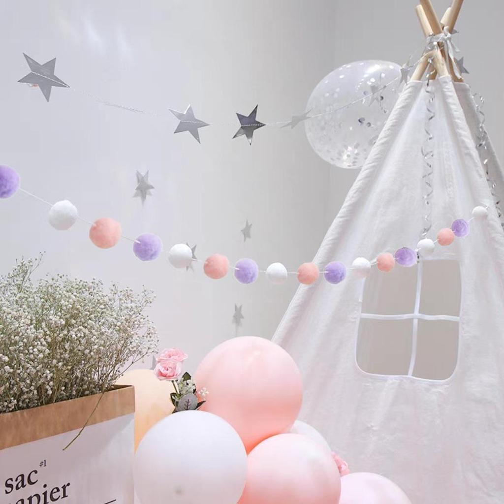 Macaron Color Ball Banner: Children's Room and Festival Hanging Decor