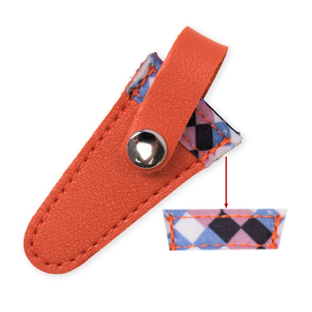 DIY Art Embroidery Scissors Storage Case PU Leather Colorful Scissors Sheath Protective Cover Household Dead Skin Tweezers Cap