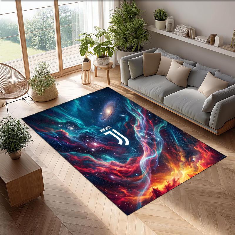 Tappeto in Flanella Stampato Juventus FC Antiscivolo Morbido Poliestere Tappeto per Pavimento Tappetino Decorativo per Interni per Camera da Letto Soggiorno Divano