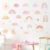 Ins Style Cartoon Cloud Rainbow Wall Sticker Self Adhesive Kids Bedroom Kindergarten Decor